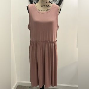 Panesare dusty rose ribbed knit sleeveless dress nwt